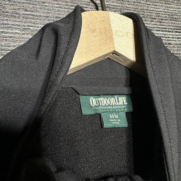 Outdoor Life Jacket Men's Medium Black Full Zip Softshell Full Zip - Picture 2 of 11